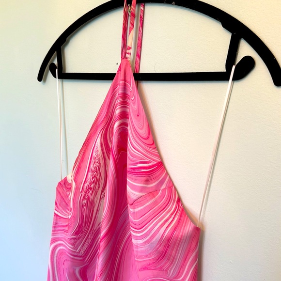 Amanda Uprichard X REVOLVE Claudia Halter Dress in Pink Swirl - Picture 3 of 4